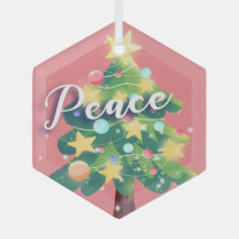Cártel de paz Árbol de Navidad Ornamento Metalizad