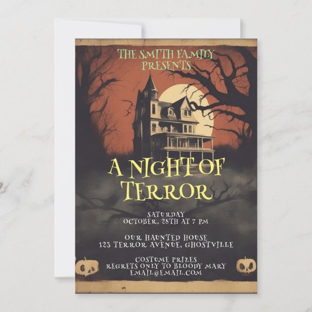 Cartel de Película de Terror Invitación a Fiesta d (Anverso)