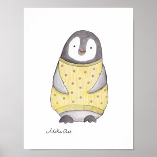 Cartel de Pingüino Pingüino Lindo Feliz Impresión 