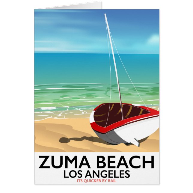 Cartel de playa de Zuma Beach LA Rail (Frente)