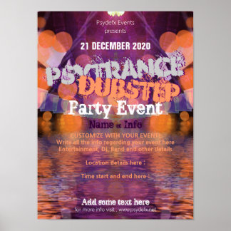 Cartel de póster de evento de fiesta en la piscina