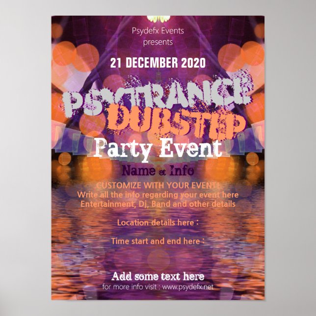 Cartel de póster de evento de fiesta en la piscina (Frente)