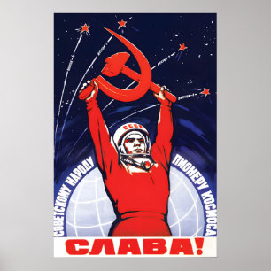 Cartel de propaganda soviética -GLORIA!- Arte de p