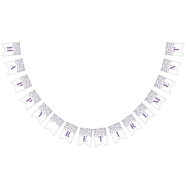 Cartel de retiro feliz Confetti morado negro (Todo)