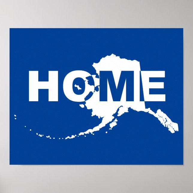 Cartel de Señal de Alaska Hogar Lejos del Estado (Frente)