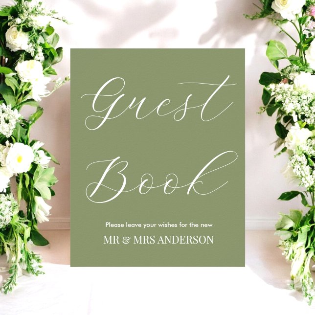 Cartel de señal de libro de invitados de boda en v (Subido por el creador)