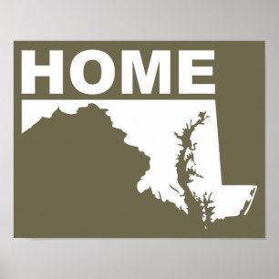 Cartel de señal de Maryland hogar lejos del estado