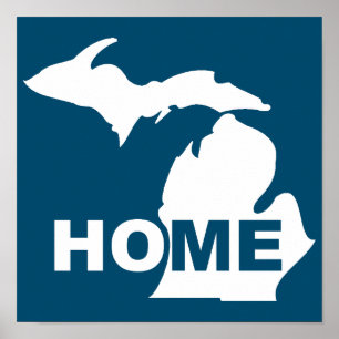 Cartel de señal de Michigan Hogar lejos del estado