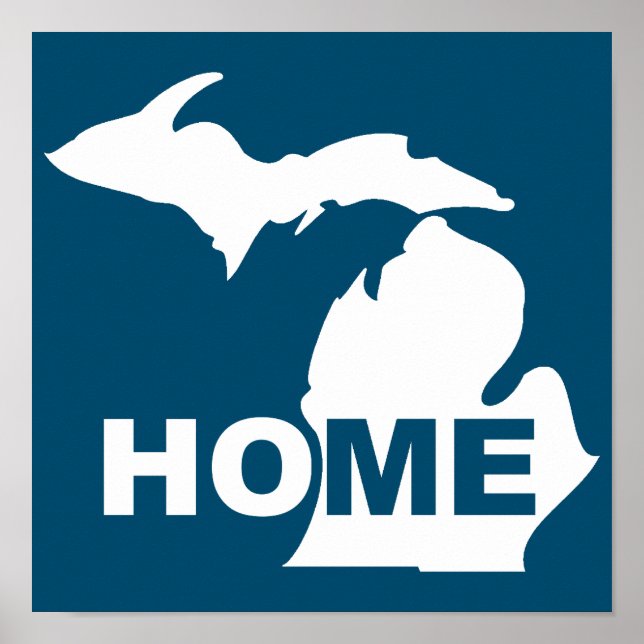 Cartel de señal de Michigan Hogar lejos del estado (Frente)