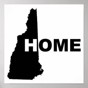 Cartel de señal de New Hampshire Hogar Lejos del E