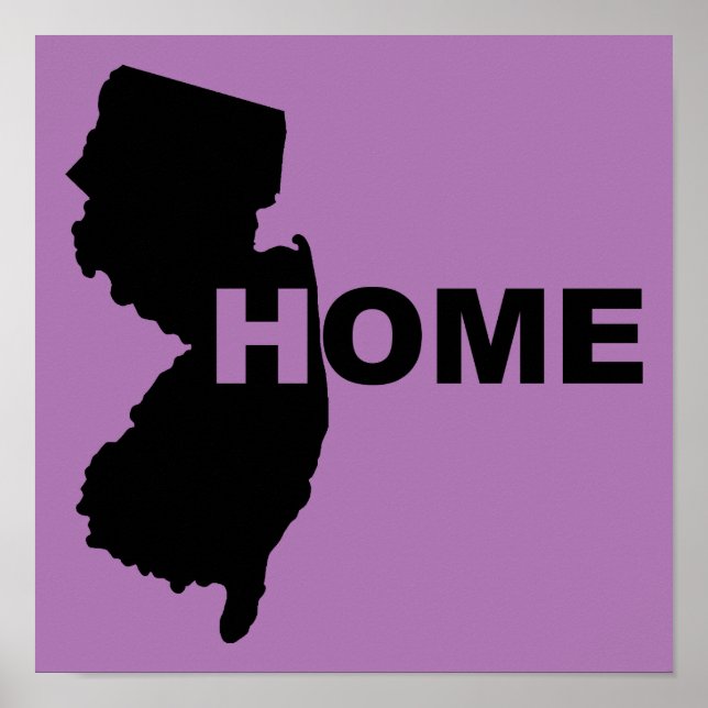 Cartel de señal de Nueva Jersey Hogar Lejos del Es (Frente)