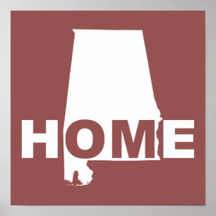 Cartel de señal de póster de Alabama lejos del est