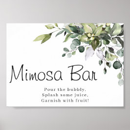 Cartel de señal de póster de barra de Mimosa de ac