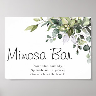 Cartel de señal de póster de barra de Mimosa de ac