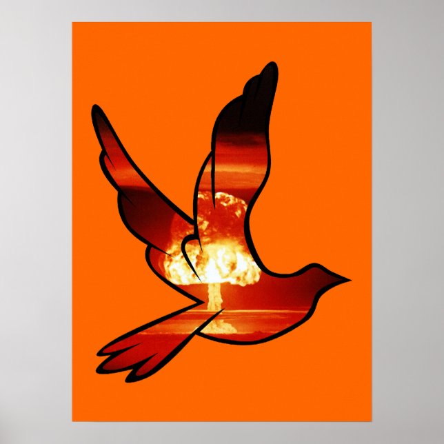 Cartel de Señal de Poster de Nube de Hongo de Palo (Frente)