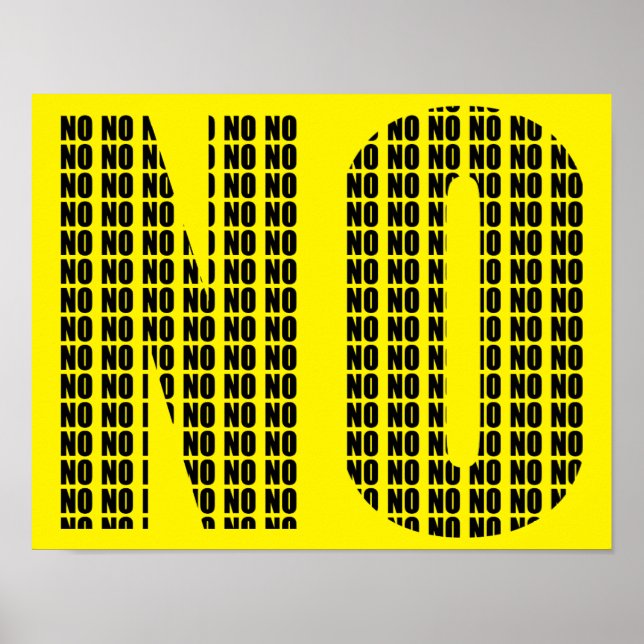 Cartel de Señal de Póster Divertido No No (Frente)