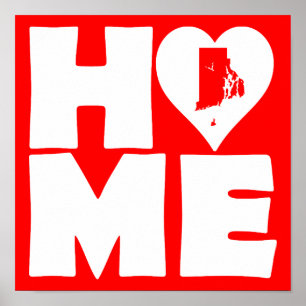 Cartel de señal de Rhode Island Hogar Corazón Esta