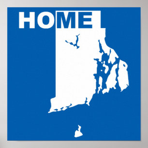 Cartel de señal de Rhode Island Hogar Lejos del Es