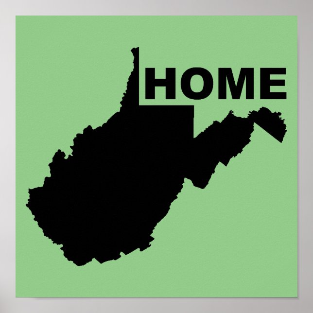Cartel de señal de West Virginia Hogar Lejos del E (Frente)