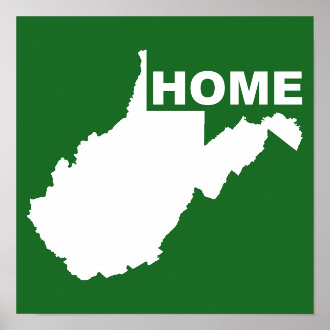 Cartel de señal de West Virginia Hogar Lejos del E (Frente)