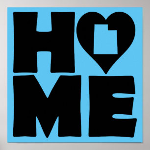 Cartel de señal del estado de Utah Home Heart
