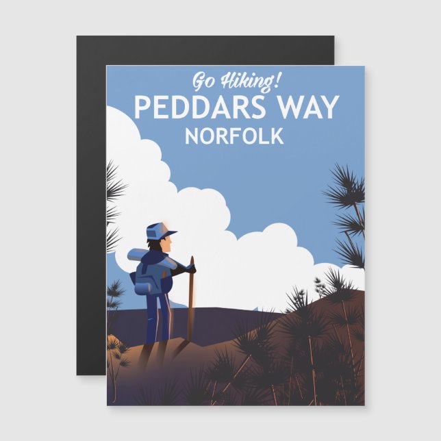 Cartel de senderismo de Peddars Way Norfolk (Anverso/Reverso)