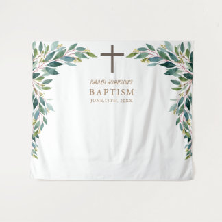 Cartel de Tapiz de Bautizo con Vegetación, Evento 