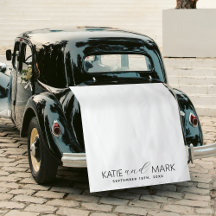 Cartel de tela para coche de boda recién casados m