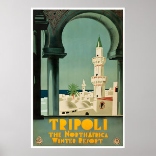 Cartel de Trípoli Libia Arte de viaje de Oriente M