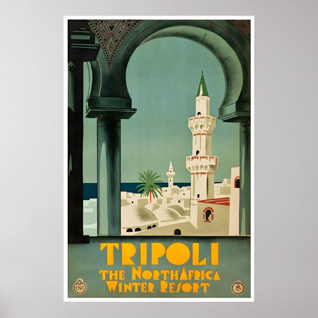Cartel de Trípoli Libia Arte de viaje de Oriente M (Frente)