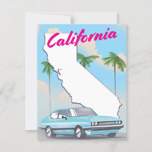Cartel de vacaciones al estilo vintage de Californ