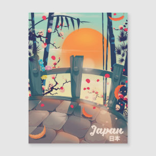 Cartel de vacaciones de flor de cerezo de Japón fl