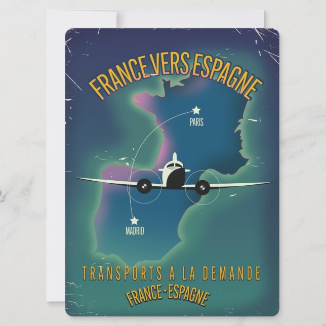 Cartel de vacaciones de Francia a España (Anverso)
