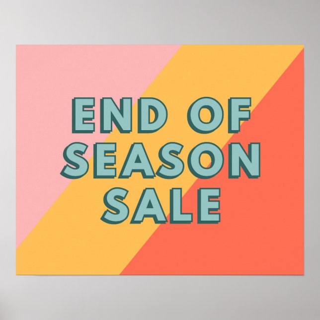 Cartel de venta, Póster de liquidación de fin de t (Frente)