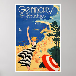 Cartel de viaje a Alemania Playas alemanas Arte Vi