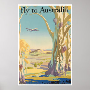 Cartel de viaje a Australia Arte australiano vinta