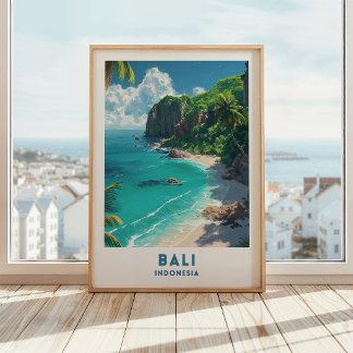 Cartel de viaje a Bali Indonesia Arte de pared