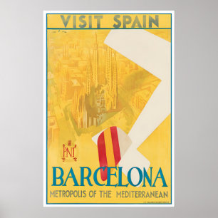 Cartel de viaje a Barcelona España Arte Impresión