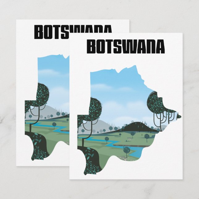 Cartel de viaje a Botsuana (Anverso / Reverso)