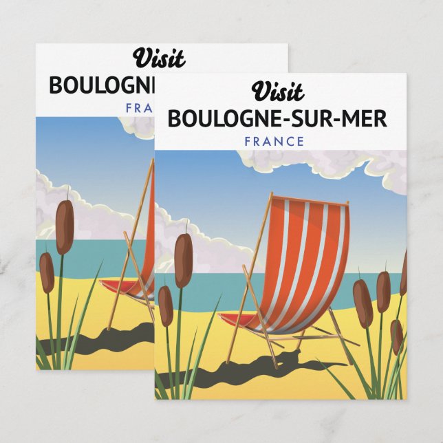 Cartel de viaje a Boulogne-sur-Mer Francia (Anverso / Reverso)