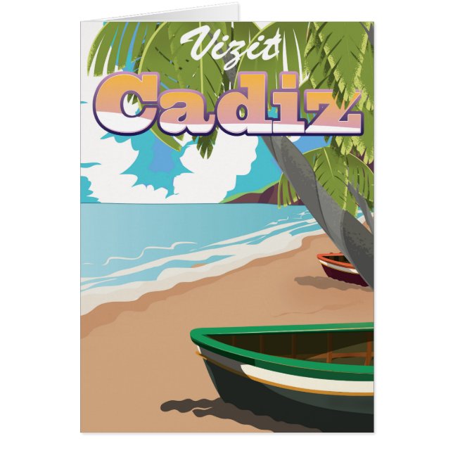 Cartel de viaje a Cádiz España. (Frente)