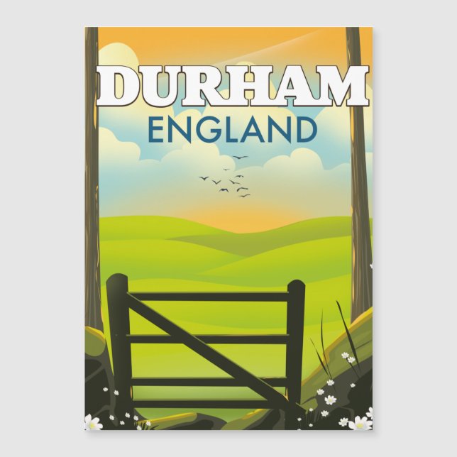 Cartel de viaje a Durham Inglaterra (Anverso)
