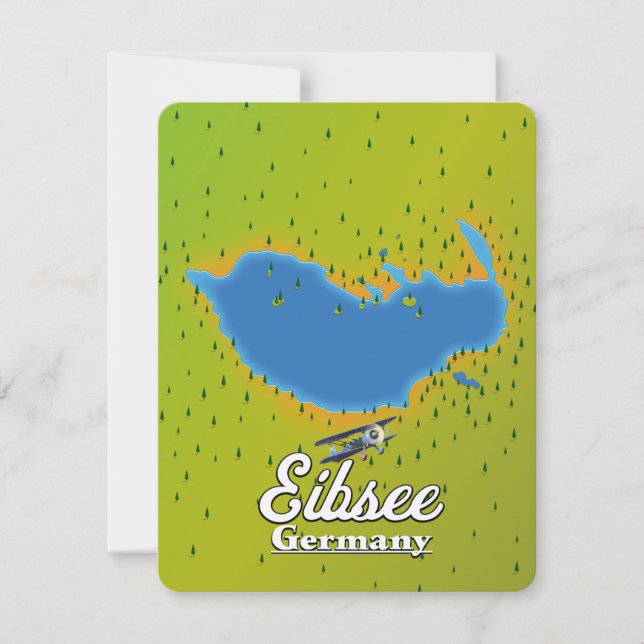 Cartel de viaje a Eibsee Alemania. (Anverso)