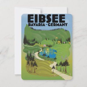 Cartel de viaje a Eibsee Alemania.