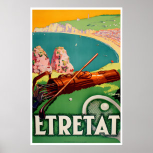 Cartel de viaje a Etretat Arte deportivo francés F