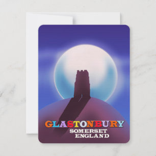 Cartel de viaje a Glastonbury Tor Somerset