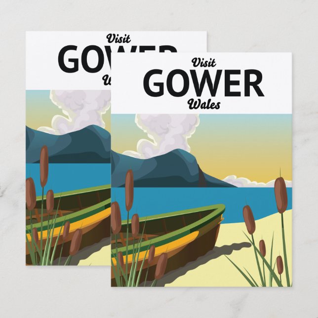 Cartel de viaje a Gower Gales (Anverso / Reverso)