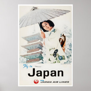 Cartel de viaje a Japón Nikko Arte JAL ImprimirA