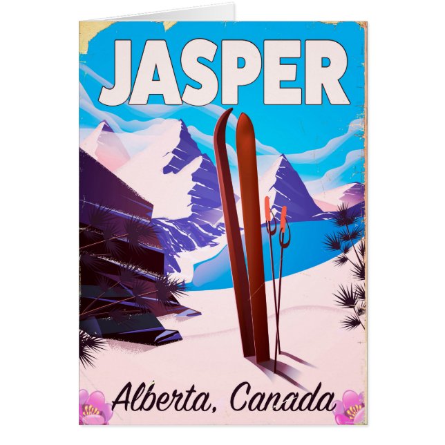 Cartel de viaje a Jasper Alberta Canadá (Frente)