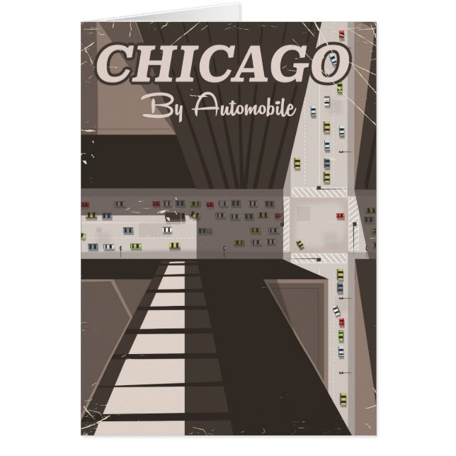 cartel de viaje a la ciudad de Chicago (Frente)